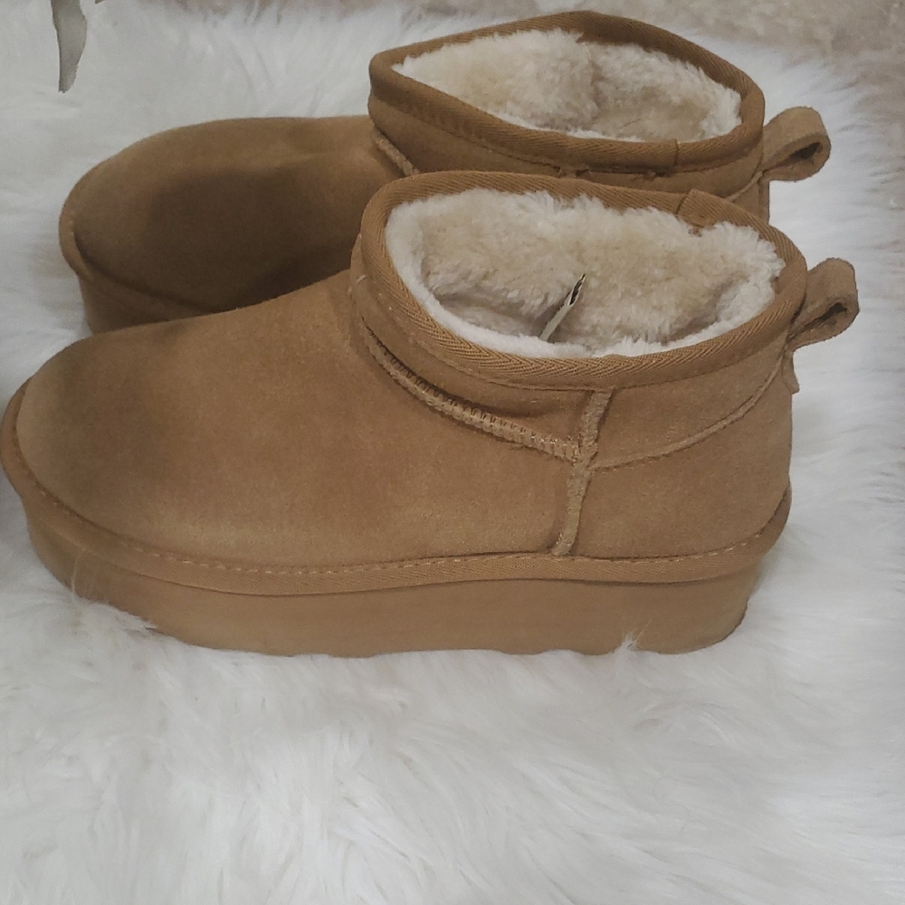 Cushion aire Tan Wedge Winter Boots - Picture 7 of 16